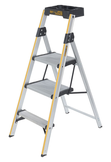 Aluminum Pro Step Stool 3 Step 300 Lb. Capacity Silver